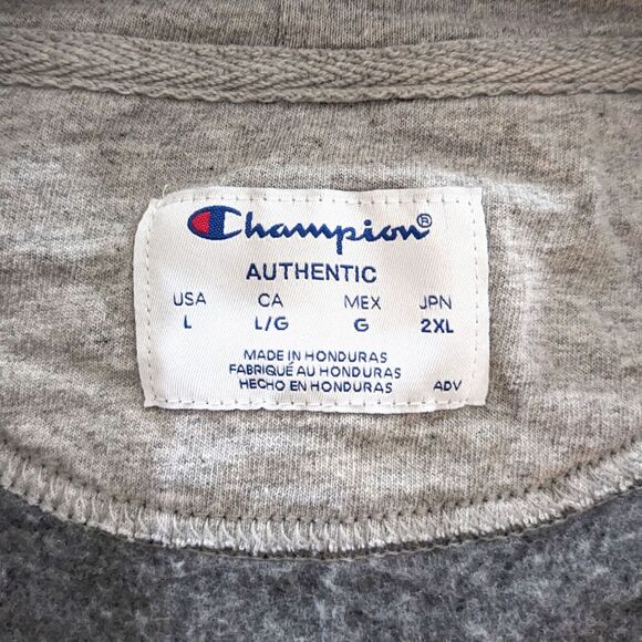 Champion Hoodie Jacket Men's L Zip Up Gray Streetwear Minimalist Neutral Workout - Picture 5 of 8